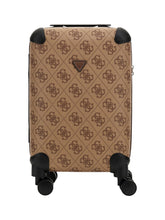 GUESS 2 USCITA Valigia Guess Berta 18 In 8-Wheeler - Marrone Latte Logo/Brown